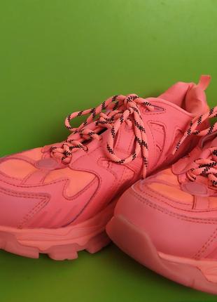Bershka all neon multi-piece sneaker, яркие оранжевые кроссовки сникерсы, 394 фото