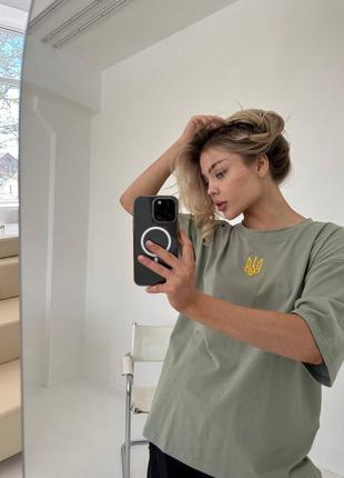 Бавовняна оверсайз футболка, хлопковая футболка свободного кроя