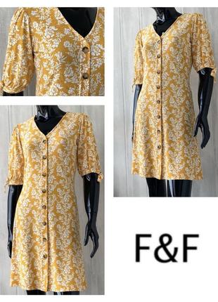 Вискозное платье на пуговицах f&f zara