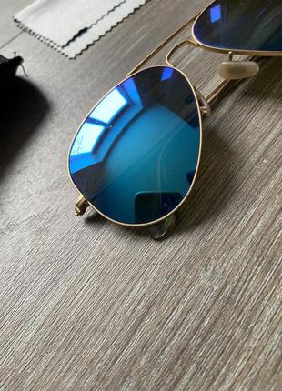 Очки солнцезащитные ray-ban rb3025 112/17 aviator blue flash mirrored lens metal5 фото