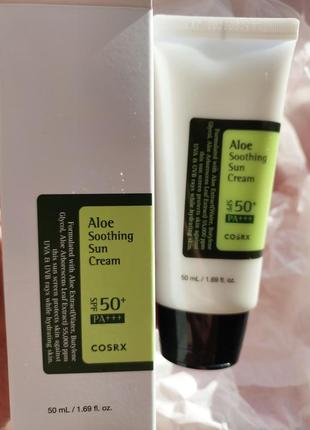 Cosrx aloe soothing sun cream spf 50 - солнцезащитный крем с алоэ1 фото