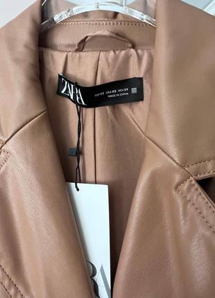 Кожаный кардиган/жилетка zara camel 🐫 5