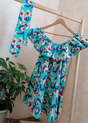 Великолепное платье с воланами в цветочный принт ms, р. м1 фото