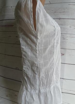 Белая блуза туника хлопок с кружевом2 фото