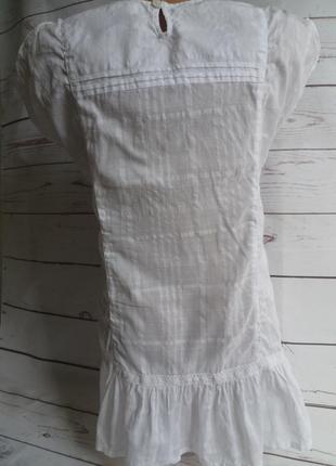 Белая блуза туника хлопок с кружевом3 фото