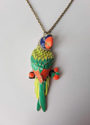 Масивна металева підвіска, папуга, сплав.