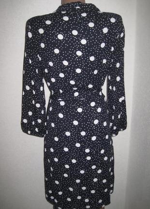 Вискозное платье рубашка халат в горошек sosandar р-р122 фото