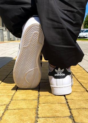 Мужские кеды adidas superstar white black6 фото