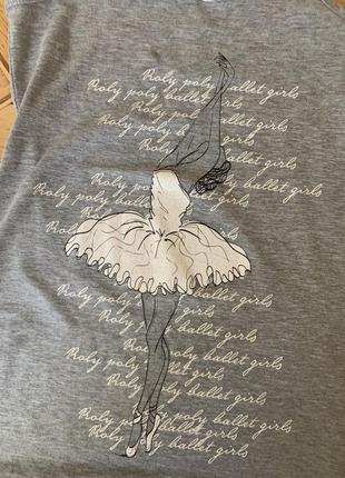 Ночная рубашка серая балерина roly poly 6 лет, 116 см нічна сорочка для дівчинки сіра2 фото