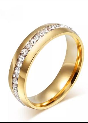 Медсталь кольцо дорожка цирконий медзолото обручальное кольцо медицинское золото сталь1 фото