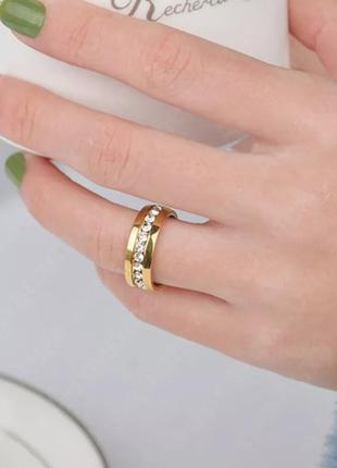 Медсталь кольцо дорожка цирконий медзолото обручальное кольцо медицинское золото сталь4 фото