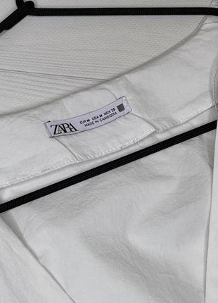 Блуза укорочена біла з ґудзиками у камінцях zara4 фото