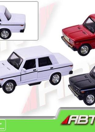 Игрушка машинка металлическая 7793 автопром,1:32-36, коллекционная машина ваз 2106, батарейки, свет, звук от