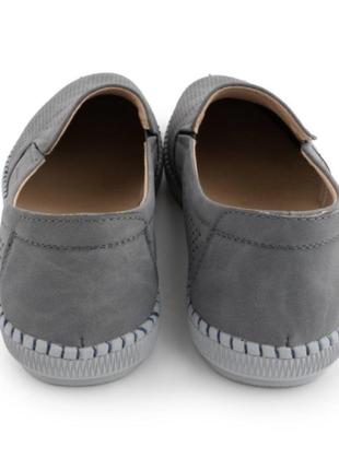 Стильные серые мужские мокасины туфли с перфорацией летние дышащие3 фото