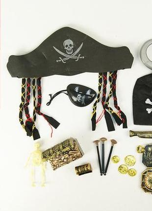 Пиратский набор zp2626 (96шт/2) шляпа, подз.труба, крюк, мушкет, в пакете 20*8*37см