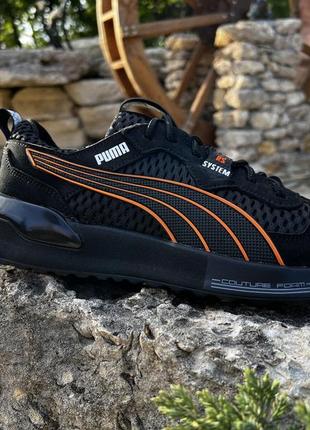 Кросівки чоловічі puma rs-x black/orange шкіра-сітка