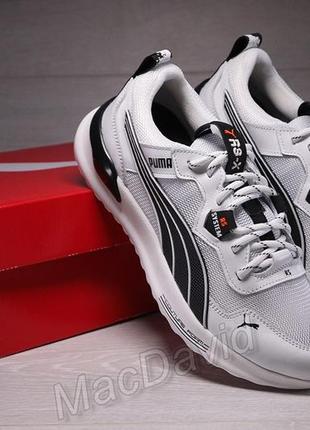 Кроссовки мужские black rs-x white/black кожа-сетка