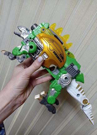 Трансформер стегозавр бластер, динозавр+ автомат с пулями