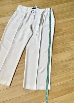 Стильные,натуральные белые брюки с молочным оттенком4 фото