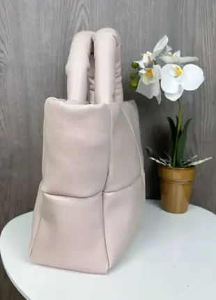 Женская дутая сумочка на плечо в стиле зара, качественная классическая мягкая сумка3 фото