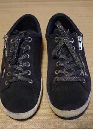 Стильные темно-синие замшевые кроссовки legero австрия 6 1/2.