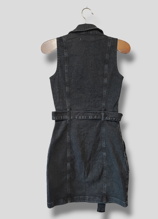 Джинсова коротка сукня плаття на блискавці по фігурі приталена сукня з кишенями3 фото