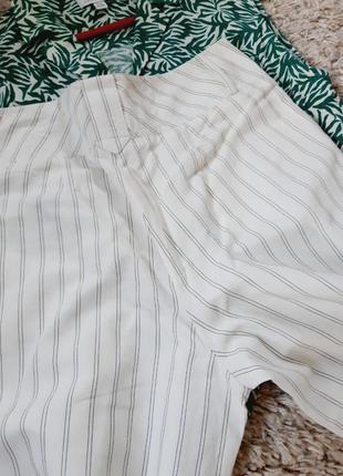 Стильные белые льняные широкие штаны с подворотами на высокий рост, gardeur,  p. 36-3810 фото