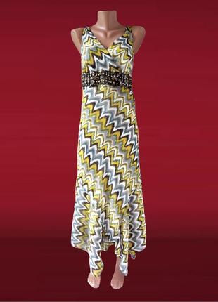 Красивое шифоновое платье "george" с принтом. размер uk18/eur48.1 фото