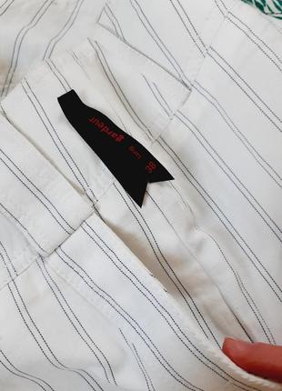 Стильные белые льняные широкие штаны с подворотами на высокий рост, gardeur,  p. 36-386 фото