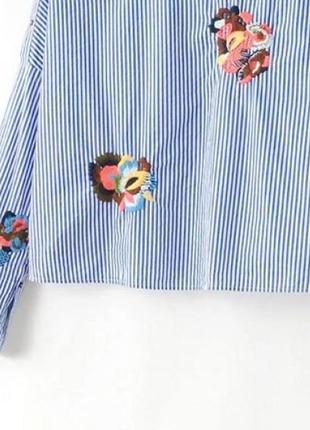 Блуза хлопок с вышивкой zara8 фото