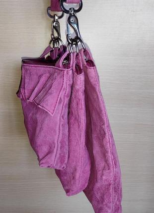 Beth terrell сумка тройная замшевая бескаркасная мягкая траснсформер