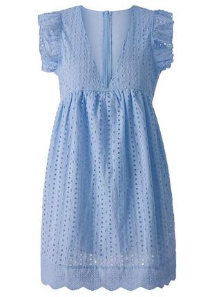 Платье женское летнее хлопковое с кружевом. сарафан из прошвы легкий на лето (белый)6 фото