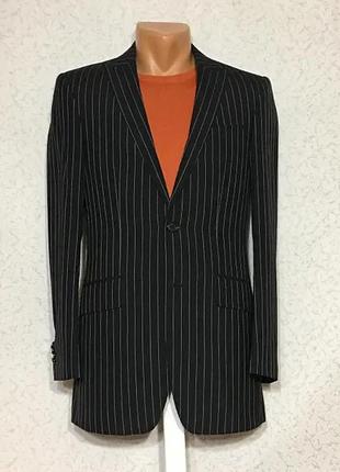 Стильний чоловічий вовняний піджак batistini в елегантну смужку 46-48 розмір