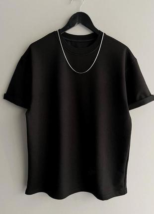 Мужская футболка черная / базовые классические футболки