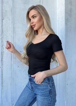 Футболка топ рубчик🖤