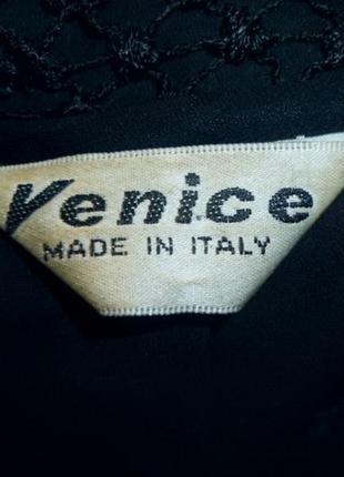 Красива чорна блузка venis італія літня з мереживом короткий рукав9 фото