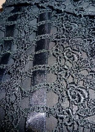 Красива чорна блузка venis італія літня з мереживом короткий рукав6 фото