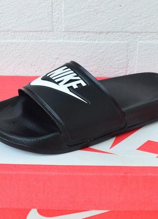 Nike женские черные, белая надпись, пенка5 фото