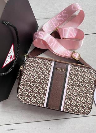 Сумочка premium guess crossbody brown 1:1