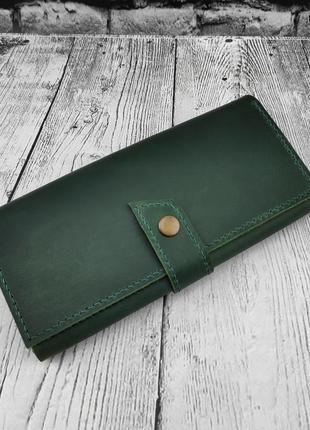 Жіночий шкіряний гаманець зеленого кольору. шкіряний гаманець. шкіряний гаманець ручної роботи.