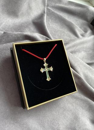 Изумрудный крест с бриллиантами1 фото