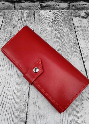 Жіночий шкіряний гаманець червоного кольору. шкіряний гаманець. шкіряний гаманець ручної роботи.1 фото