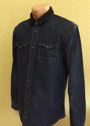 Джинсовая рубашка allsaints оригинал плотность как джинс куртка размер l