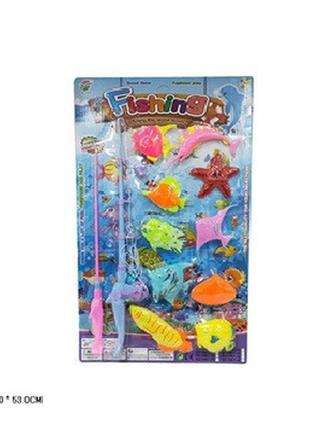 Игрушка рыбалка  арт. 3067-40 (84шт) магнитный, 2 удочки, рыбки, планшет 30*3*53см