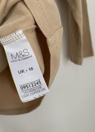 Бежевый лонгслив с v-образным вырезом marks&spencer4 фото