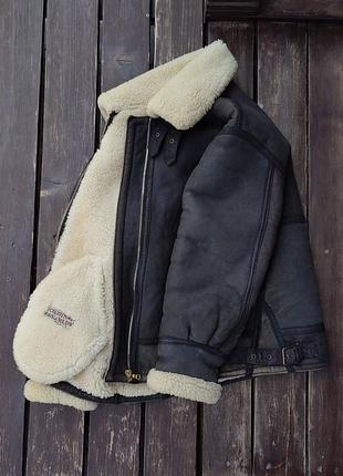 Вінтажний льотний бомбер b-3 original shearling авіаційна куртка/дублянка шкіра овчина avirex schott cockpit alpha diesel