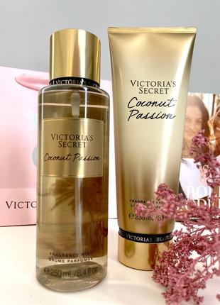 Шикарний набір (спрей і лосьйон) для тіла coconut passion victoria's secret