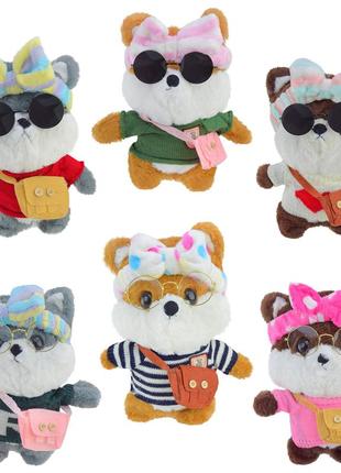 М'яка іграшка собачка k0201 (100 шт.) сумка, светр, окуляри, поязка, 30 см