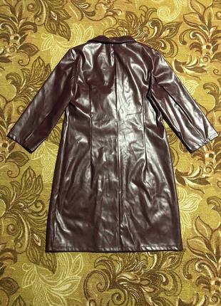 Стильное платье-пиджак fashion с эко кожи2 фото