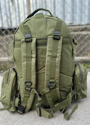 Большой армейский тактический рюкзак с подсумками 55 литров. олива10 фото